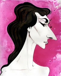 Maria Callas - caricature of the American born Greek opera singer